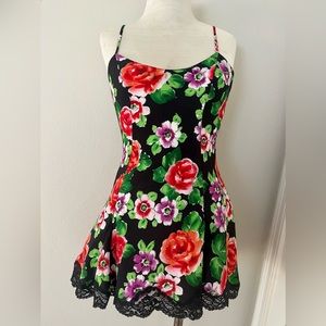 Victoria's Secret Vintage Floral Chemise Lingerie Slip Dress Size X-Small